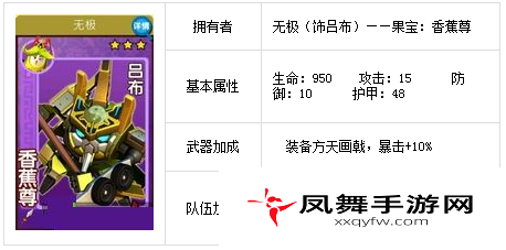果宝三国无极香蕉尊-吕布介绍