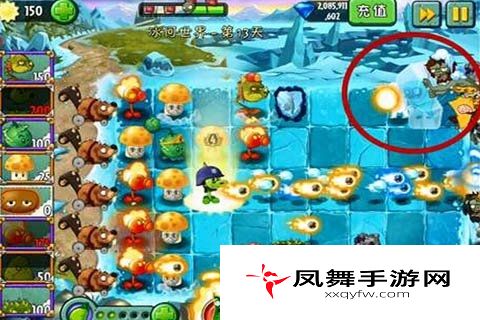 冰河世界第13天攻略，植物大战僵尸2冰河世界第13天低配过关技巧