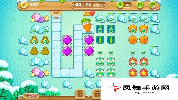 保卫萝卜2攻略：第12关攻略 极地冒险1宝石金萝卜教程