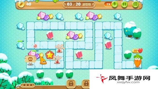 《保卫萝卜2：极地冒险》第四关图文攻略 极地冒险1宝石金萝卜教程