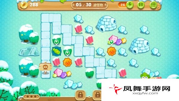 《保卫萝卜2：极地冒险》第五关图文攻略 极地冒险1宝石金萝卜教程
