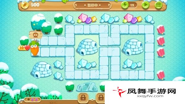 保卫萝卜2攻略：第九关攻略 极地冒险1宝石金萝卜教程